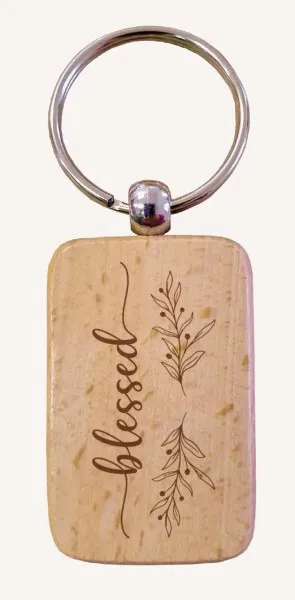 Porte-clé bois "Blessed"