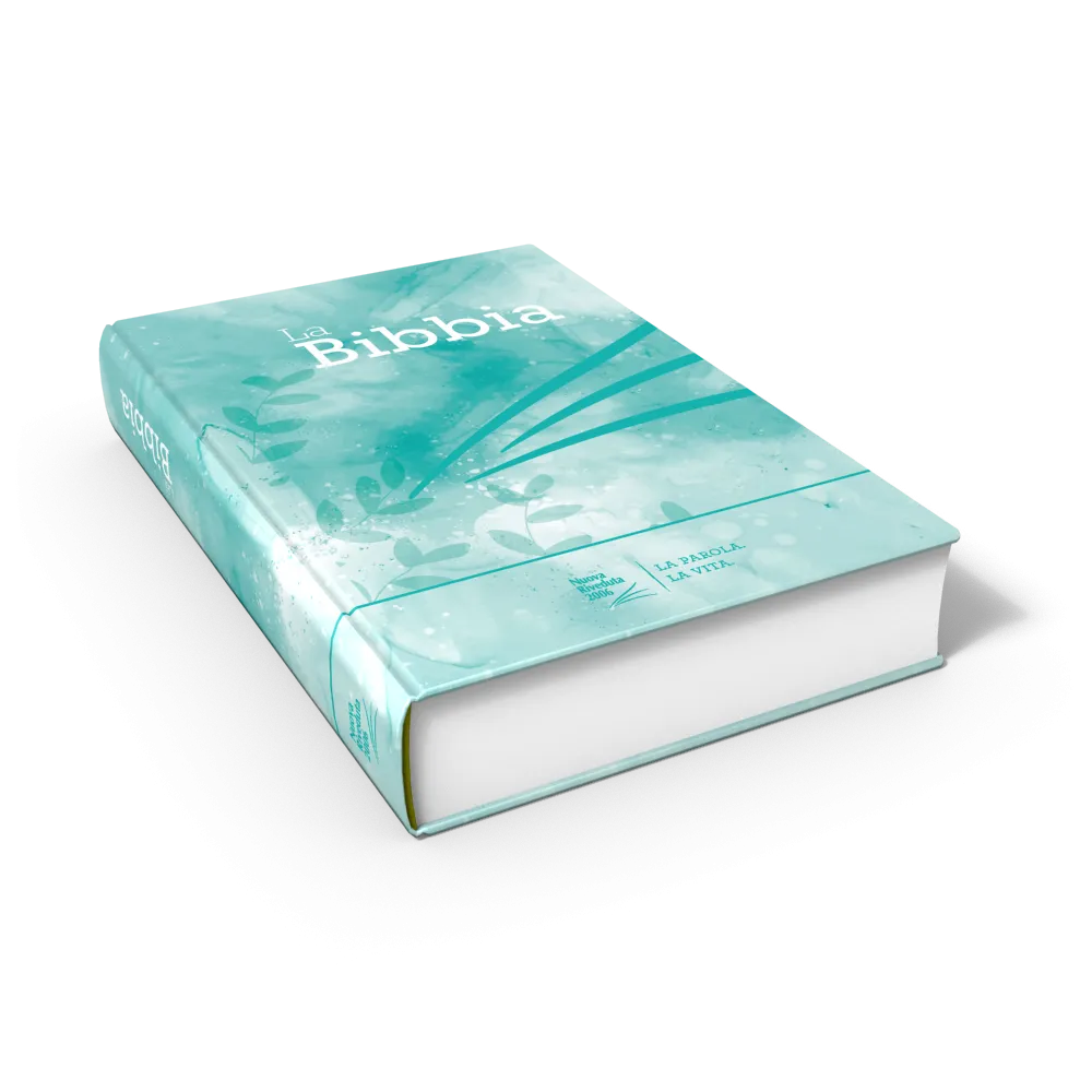 Italien, Bible NR2006 modèle rigide illustré bleu Tiffany