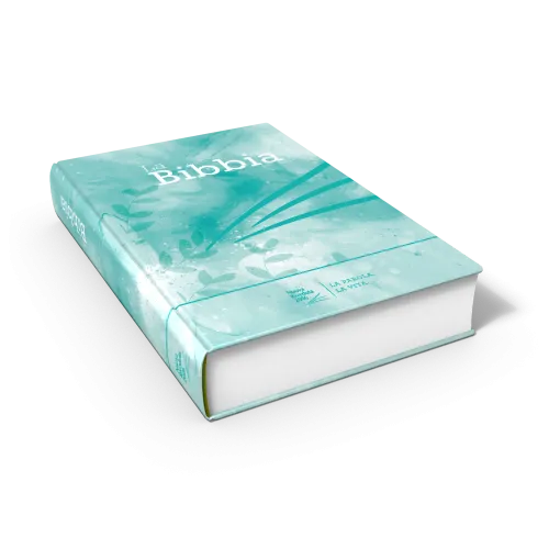 Italien, Bible NR2006 modèle rigide illustré bleu Tiffany