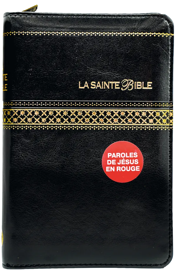 Bible Segond 1910 - compact - simili noir tr. or,onglets,ferm. eclair.