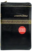 Bible Segond 1910 - compact - simili noir tr. or,onglets,ferm. eclair.