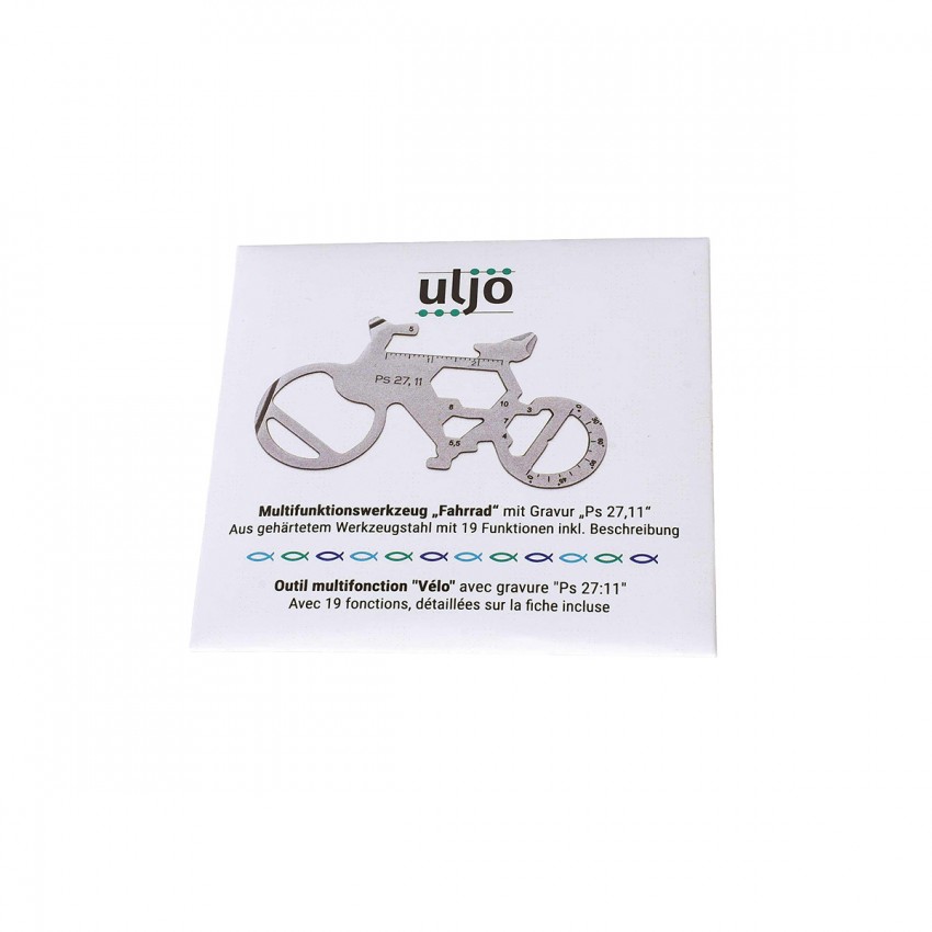 Outil multifonction "Vélo" avec gravure "Ps. 27:11"