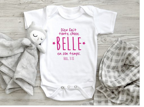 Body bébé "Belle" taille 3-6 mois