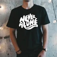 T-Shirt homme "Never Alone" (wavy) xs à xxl (4 couleurs )