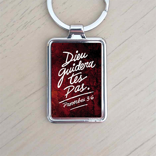 Porte-clé " Dieu guidera tes pas "