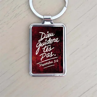 Porte-clé " Dieu guidera tes pas "