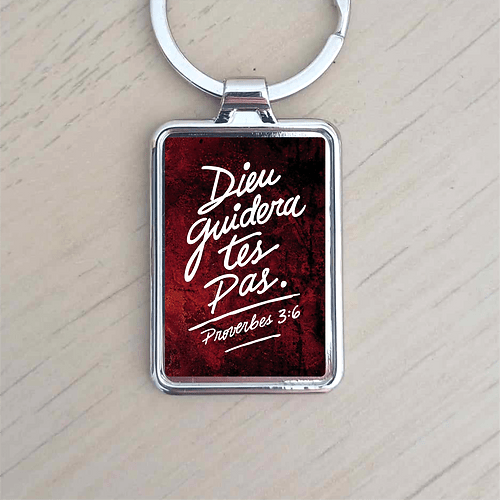 Porte-clé " Dieu guidera tes pas "