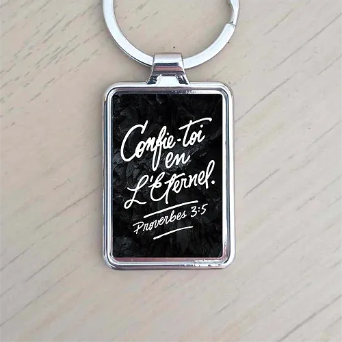 Porte-clé " Confie toi en l'Eternel "