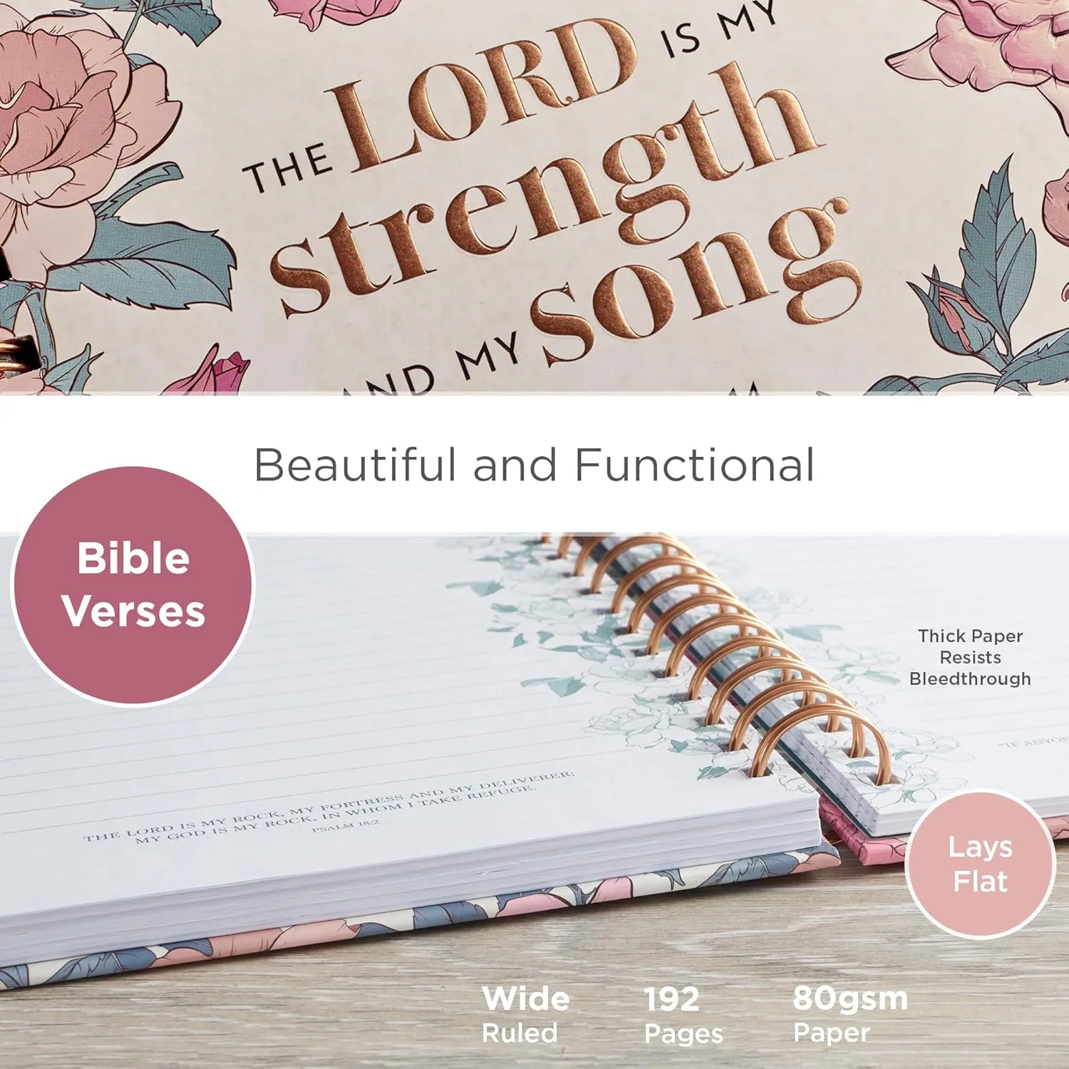 Journal Large Wire My strength and my song - avec anneaux