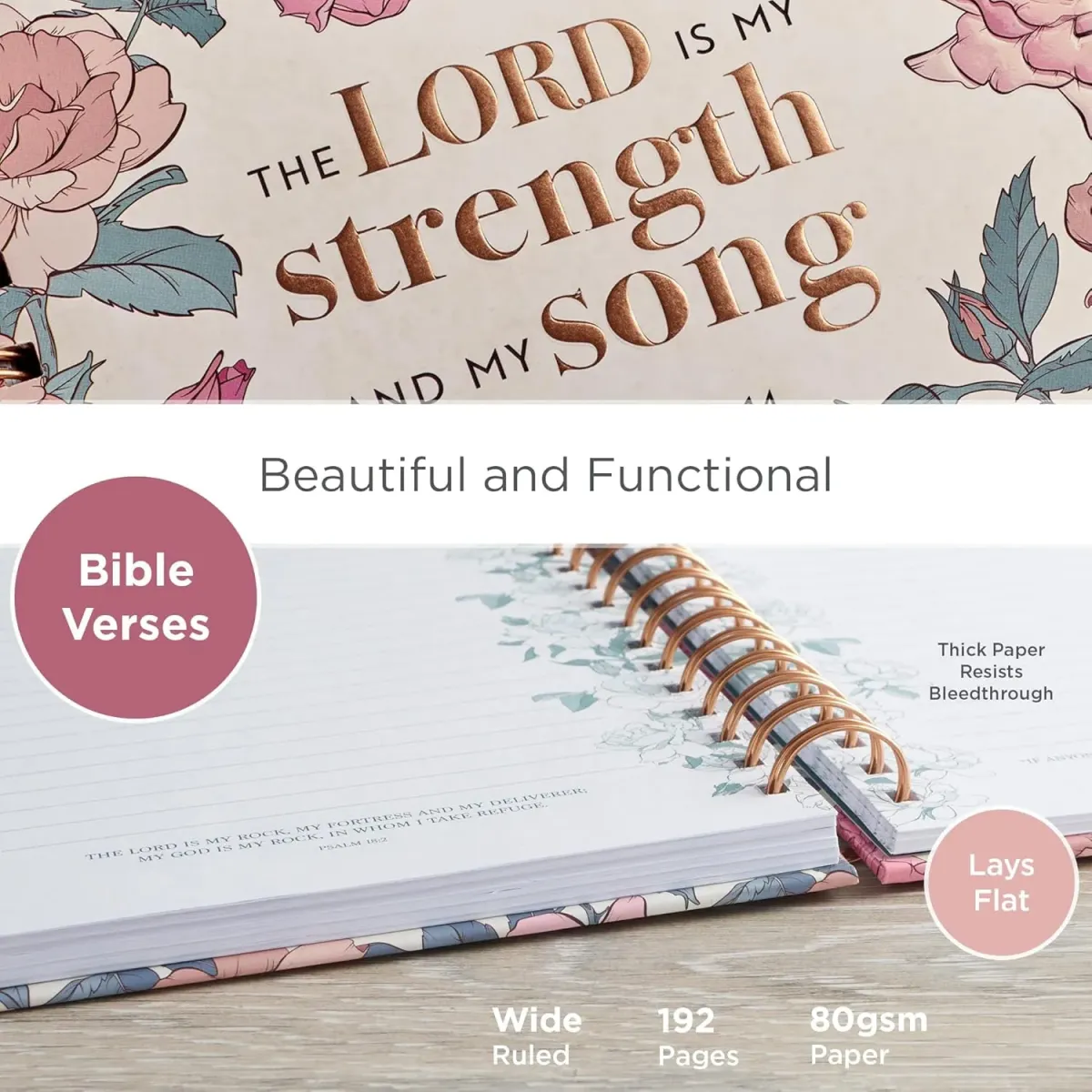 Journal Large Wire My strength and my song - avec anneaux