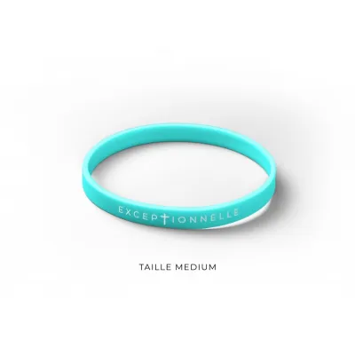 Bracelet silicone Exceptionnelle turquoise - M