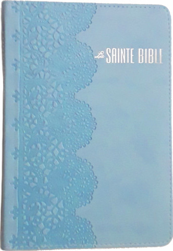 Bible 202 Bleue, motif dentelles