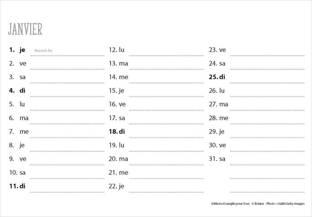 Calendrier Le Bon Berger - cartes postales