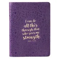 Journal petit  "I can do all this through Him..." violet