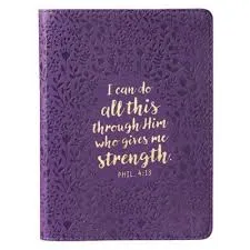 Journal petit  "I can do all this through Him..." violet