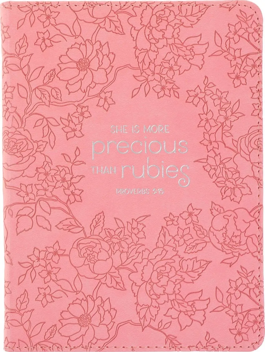 Journal petit  "She is more precious than rubies" rose