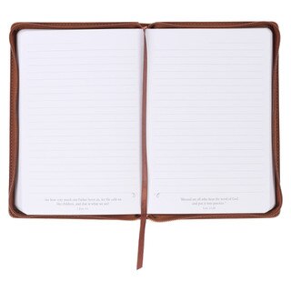 Journal classic ZIP Joshua 1 - Faux-cuir brun avec fermeture éclair