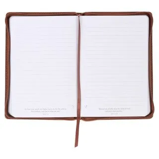 Journal classic ZIP Joshua 1 - Faux-cuir brun avec fermeture éclair