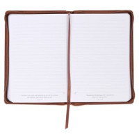 Journal classic ZIP Joshua 1 - Faux-cuir brun avec fermeture éclair