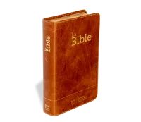 Bible Segond 21 compacte  (Premium style) - Couverture semi-rigide cuir brun, tranches or