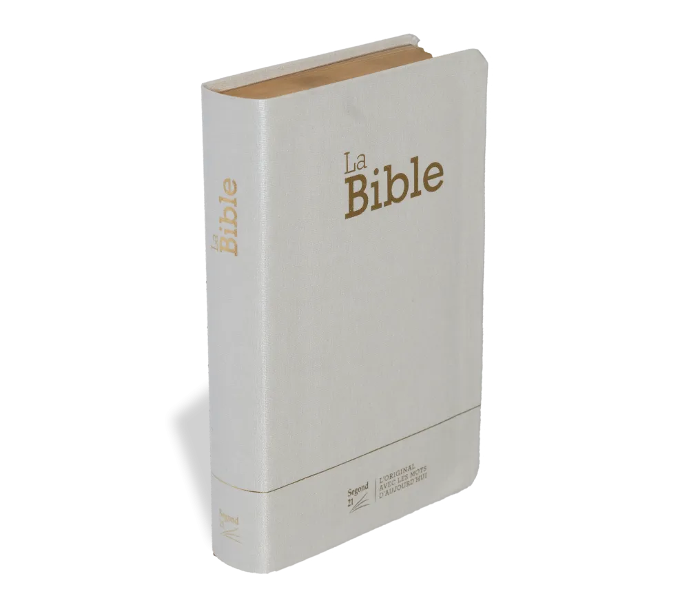 Bible Segond 21 compacte (Premium Style) - couverture souple toile blanche, tranches dorées et ongle
