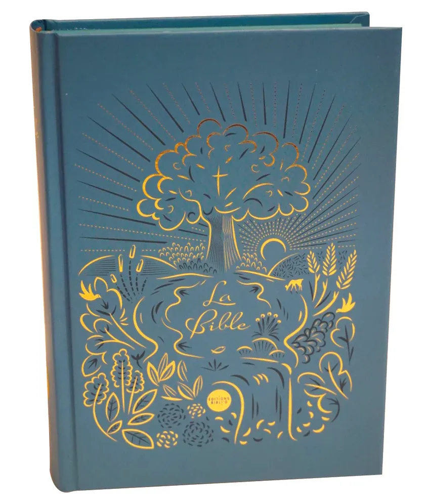 Bible Nouvelle Français courant couverture rigide illustrée dorée, tranches bleues