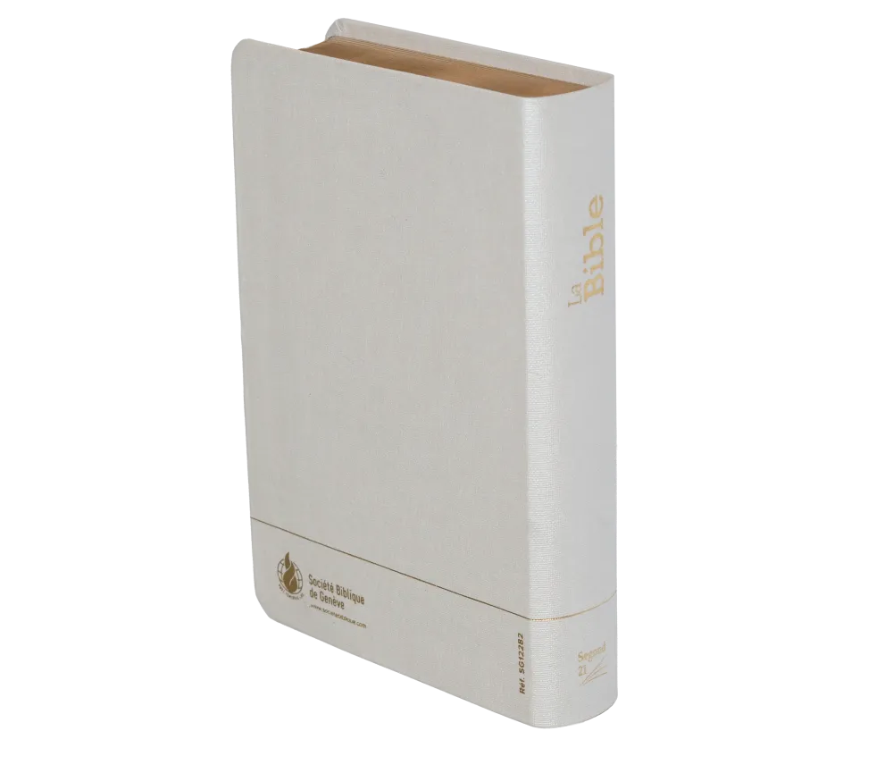 Bible Segond 21 compacte (Premium Style) - couverture souple toile blanche, tranches dorées et ongle