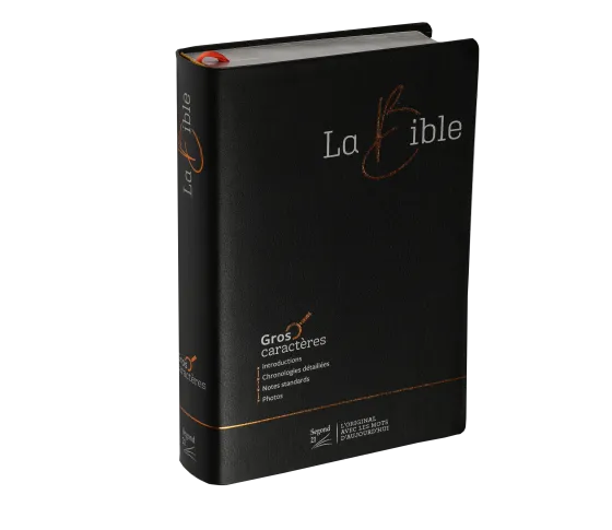 Bible Segond 21, gros caractères - couverture souple noire en fibrocuir