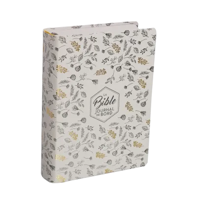 Bible Segond 21 Journal de bord - couverture souple toilée blanc avec motifs dorés