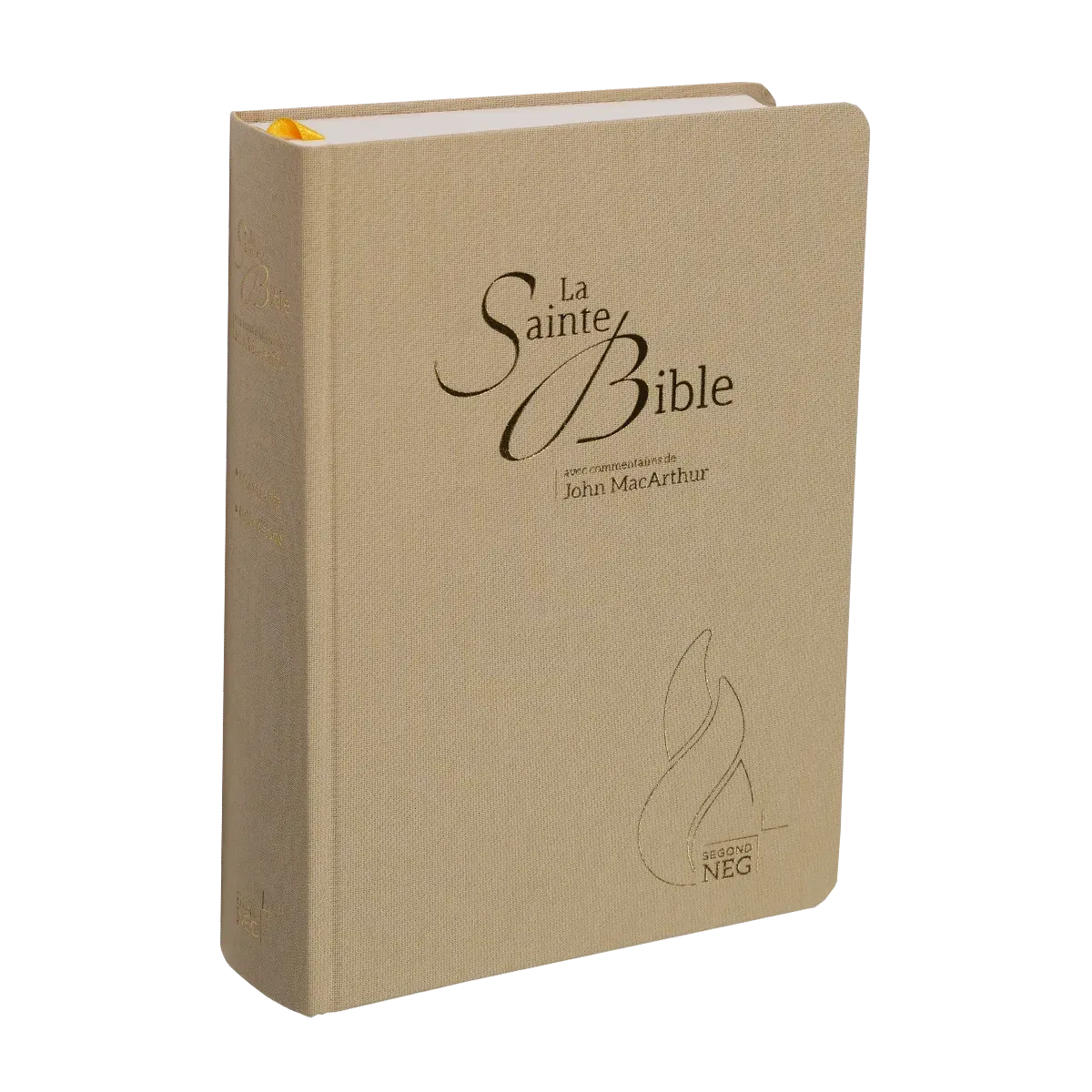 Bible NEG MacArthur semi-rigide, toile beige