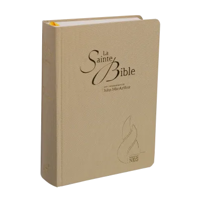 Bible NEG MacArthur semi-rigide, toile beige