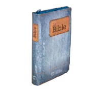 Bible Segond 21 compacte (premium style) - couverture souple toilée motif jeans, avec fermeture écl