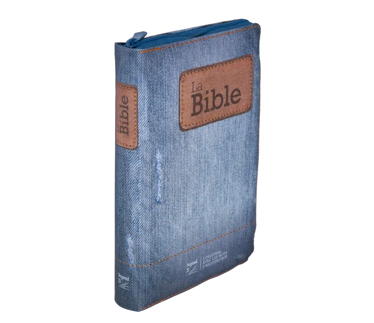 Bible Segond 21 compacte (premium style) - couverture souple toilée motif jeans, avec fermeture écl