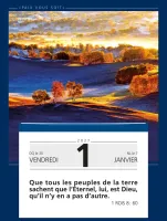 Calendrier Paix vous soit - Gros caractères - 1 verset