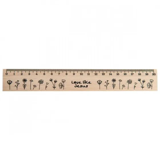 Règle en bois "Love like Jesus" 20 cm