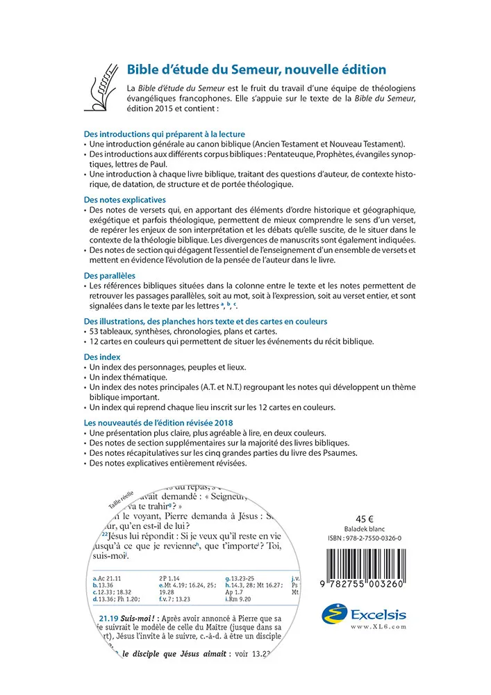Bible d'étude Semeur 2015 rigide blanc tranche or
