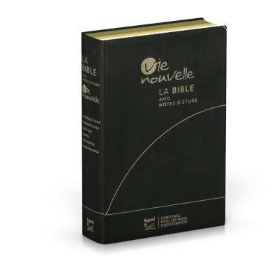 Bible d'étude Vie nouvelle, Segond 21 noire -couverture souple, fibrocuir,tranches or, avec boitier