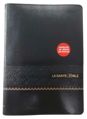 Bible Segond 1910 souple similicuir noir avec onglets - Paroles de Jésus en rouge