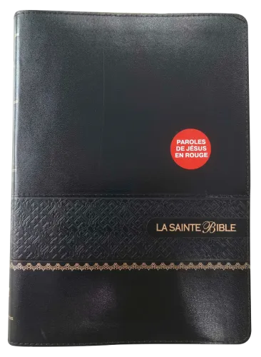 Bible Segond 1910 souple similicuir noir avec onglets - Paroles de Jésus en rouge