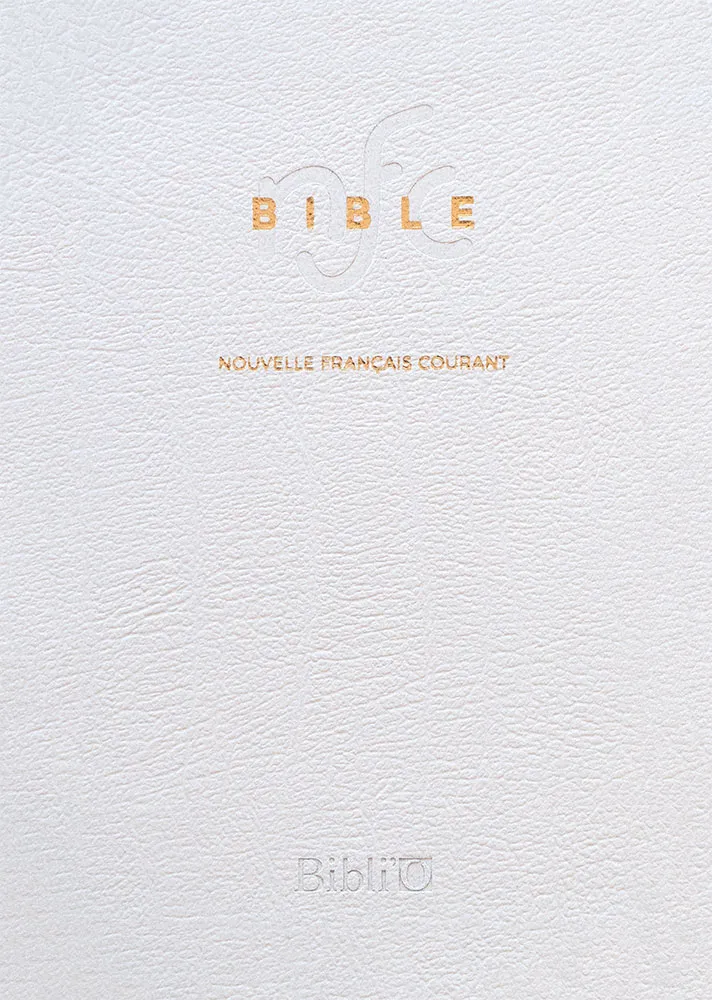 Bible Nouvelle Français courant souple cuir blanc tranche or sans deutérocanoniques
