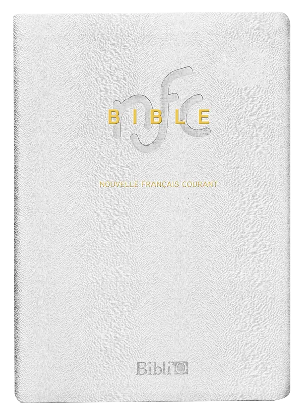 Bible Nouvelle Français courant souple cuir blanc tranche or sans deutérocanoniques